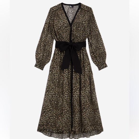 The Kooples Leopard Print Midi Dress(Size 1,Small) - Picture 3 of 11